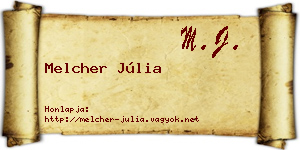 Melcher Júlia névjegykártya