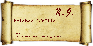 Melcher Júlia névjegykártya